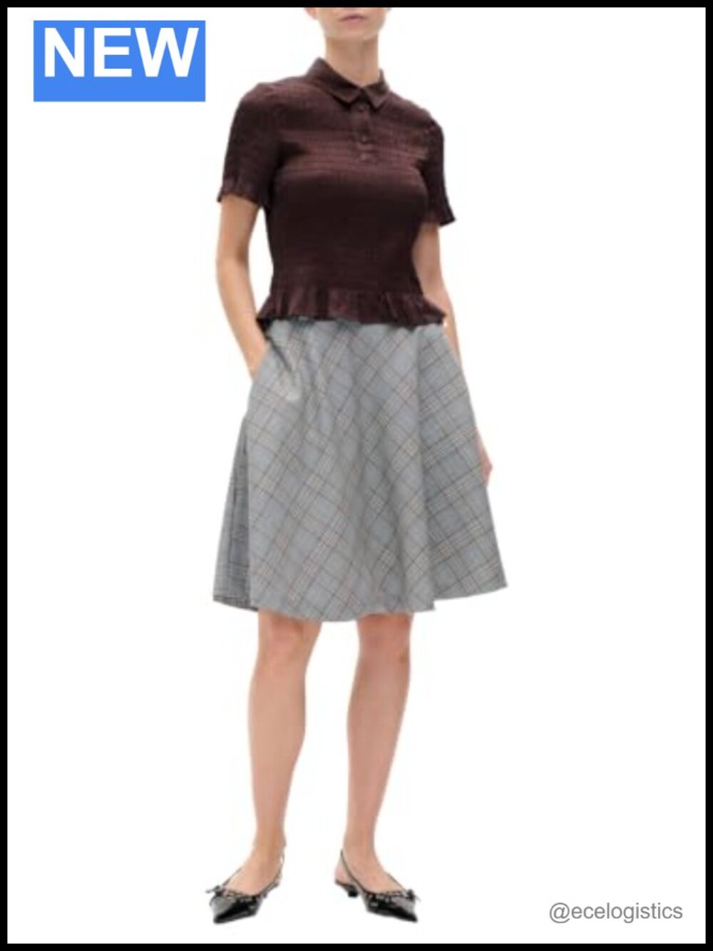 100% Wool High-Rise A-Line Midi Skirt with Belt Loops, Wear to Work